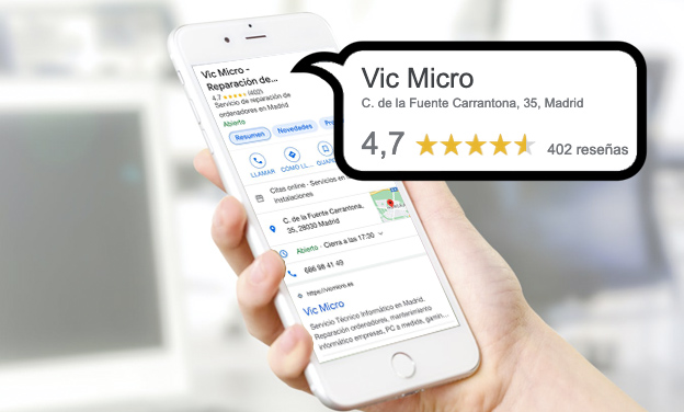 Reseñas Vic Micro, servicios informaticos en Madrid