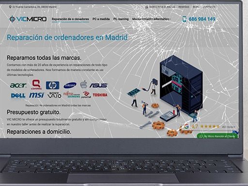 Reparación de pantallas de portátiles en Madrid